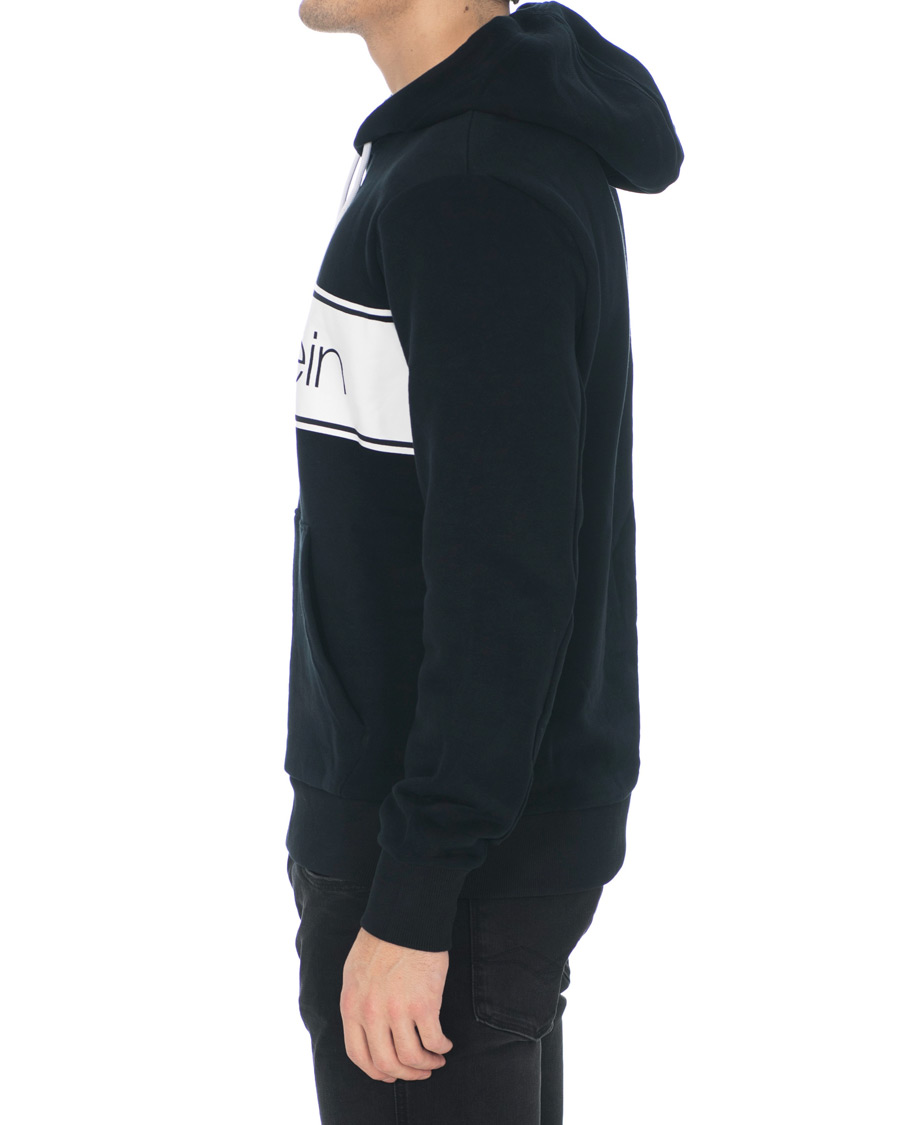 Heren | Truien | Calvin Klein | Logo Stripe Hoodie Black