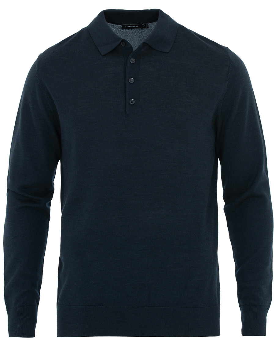 Heren | Truien | J.Lindeberg | Luciano Wool/Silk Pullover Navy