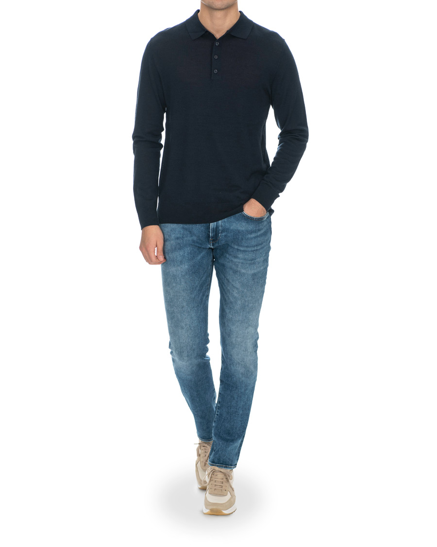 Heren | Truien | J.Lindeberg | Luciano Wool/Silk Pullover Navy