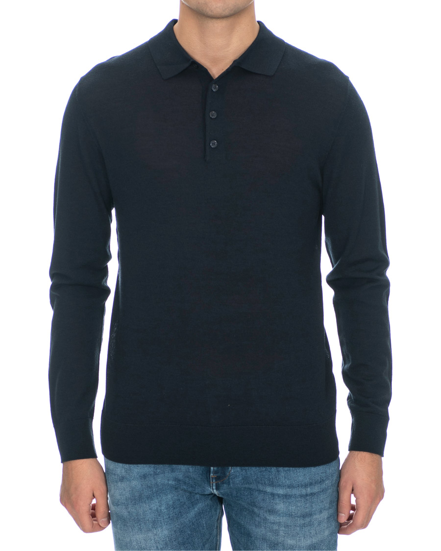Heren | Truien | J.Lindeberg | Luciano Wool/Silk Pullover Navy