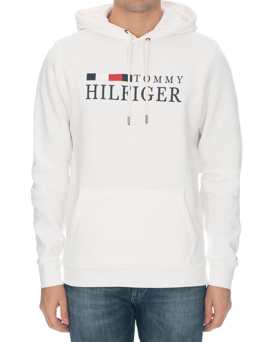 Heren | Truien | Tommy Hilfiger | Basic Logo Hoodie Ecru
