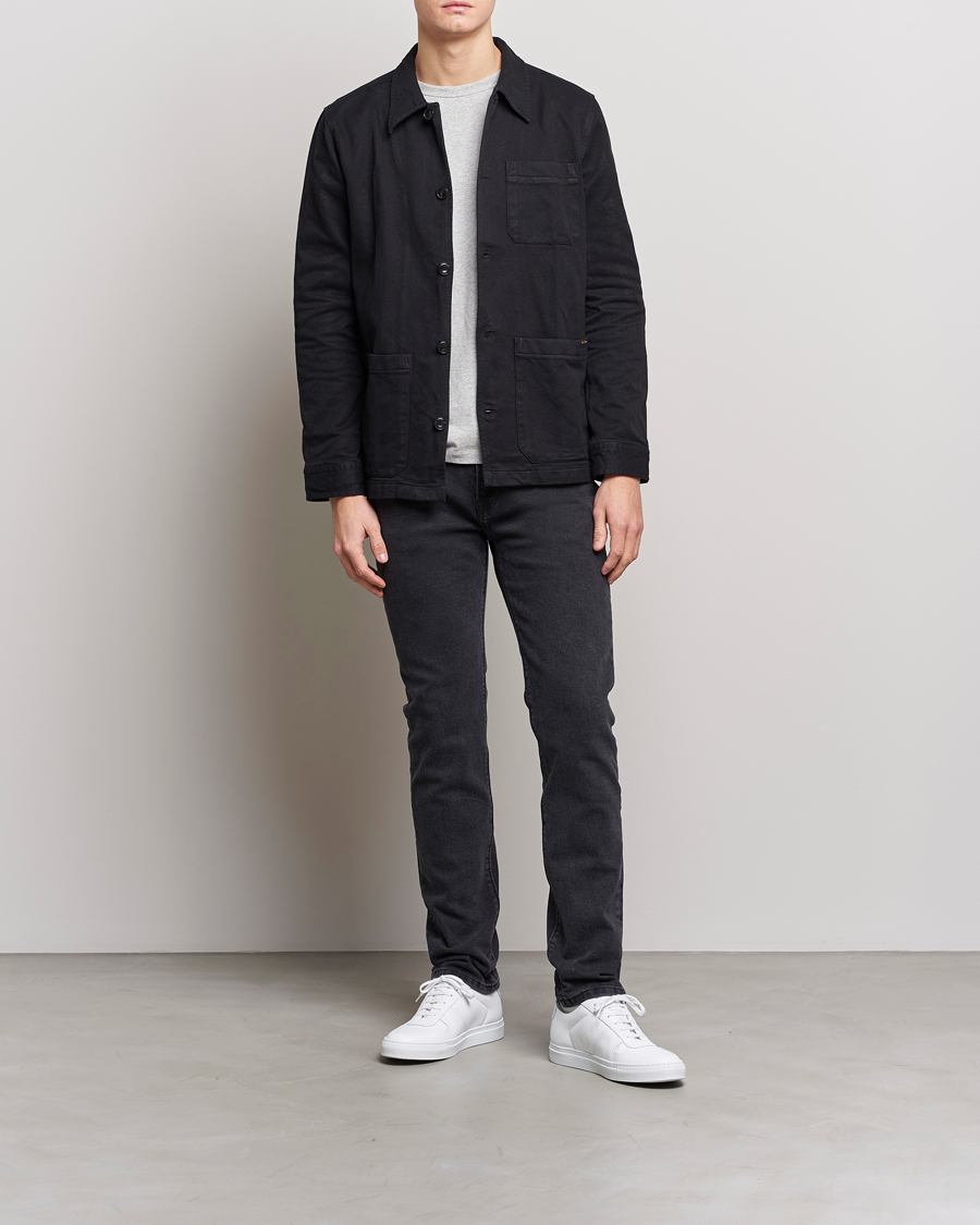 Heren | Jeans | Jeanerica | SM001 Slim Jeans Used Black W29L32
