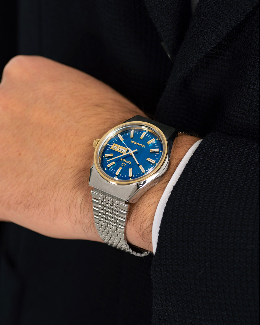 Heren |  | Timex | Q Reissue 1978 Falcon Eye 38mm Steel/Blue Dial