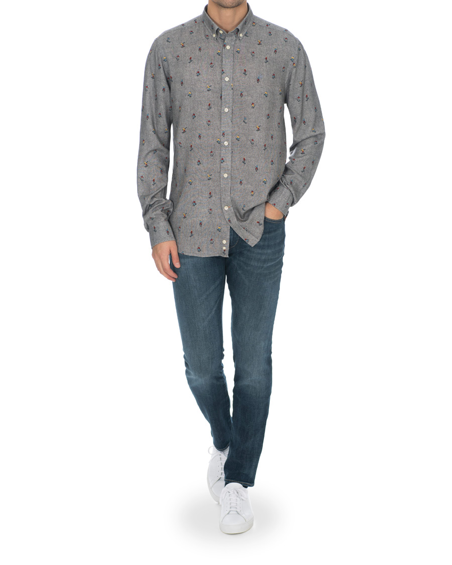 Heren | Overhemden | Morris | Jasper Button Down Tencel Ski Shirt Grey