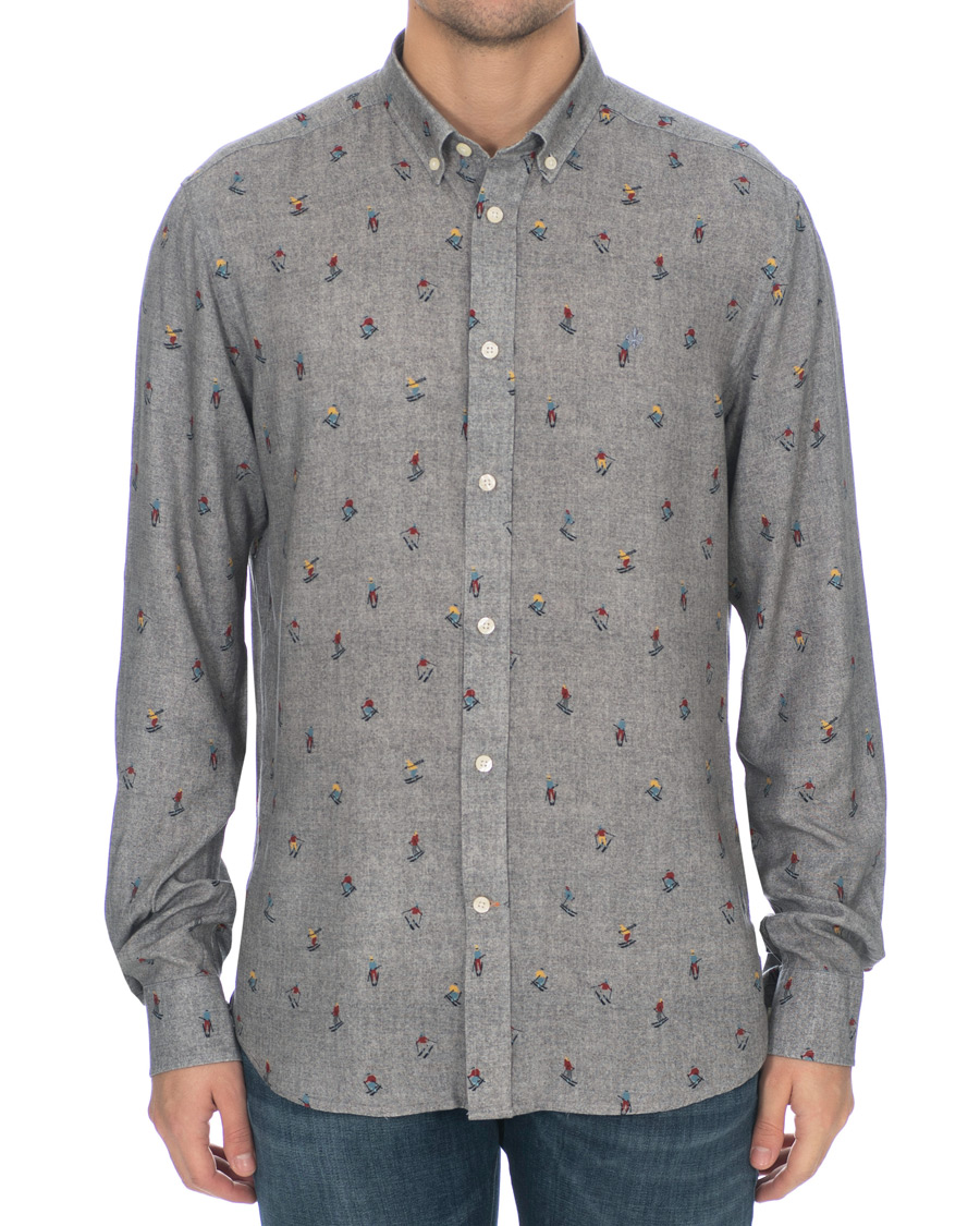 Heren | Overhemden | Morris | Jasper Button Down Tencel Ski Shirt Grey