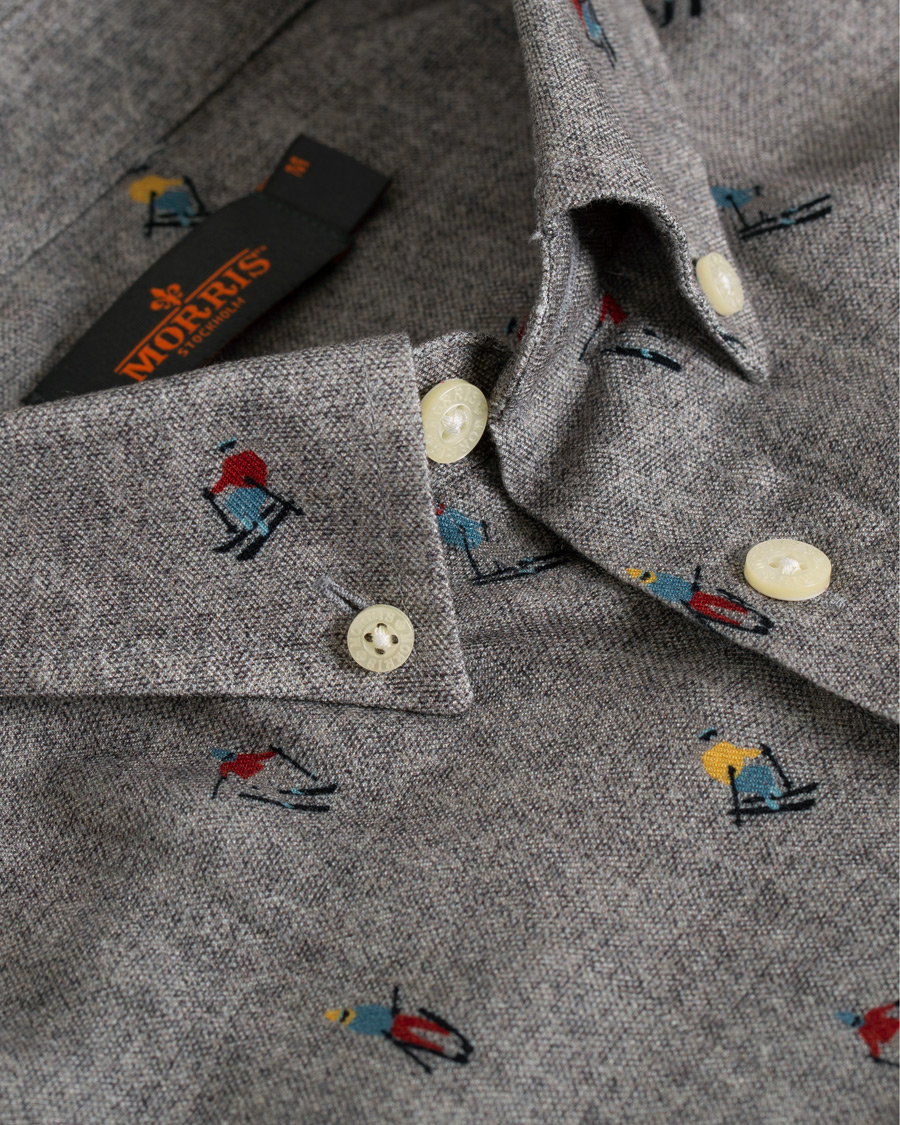 Heren | Overhemden | Morris | Jasper Button Down Tencel Ski Shirt Grey