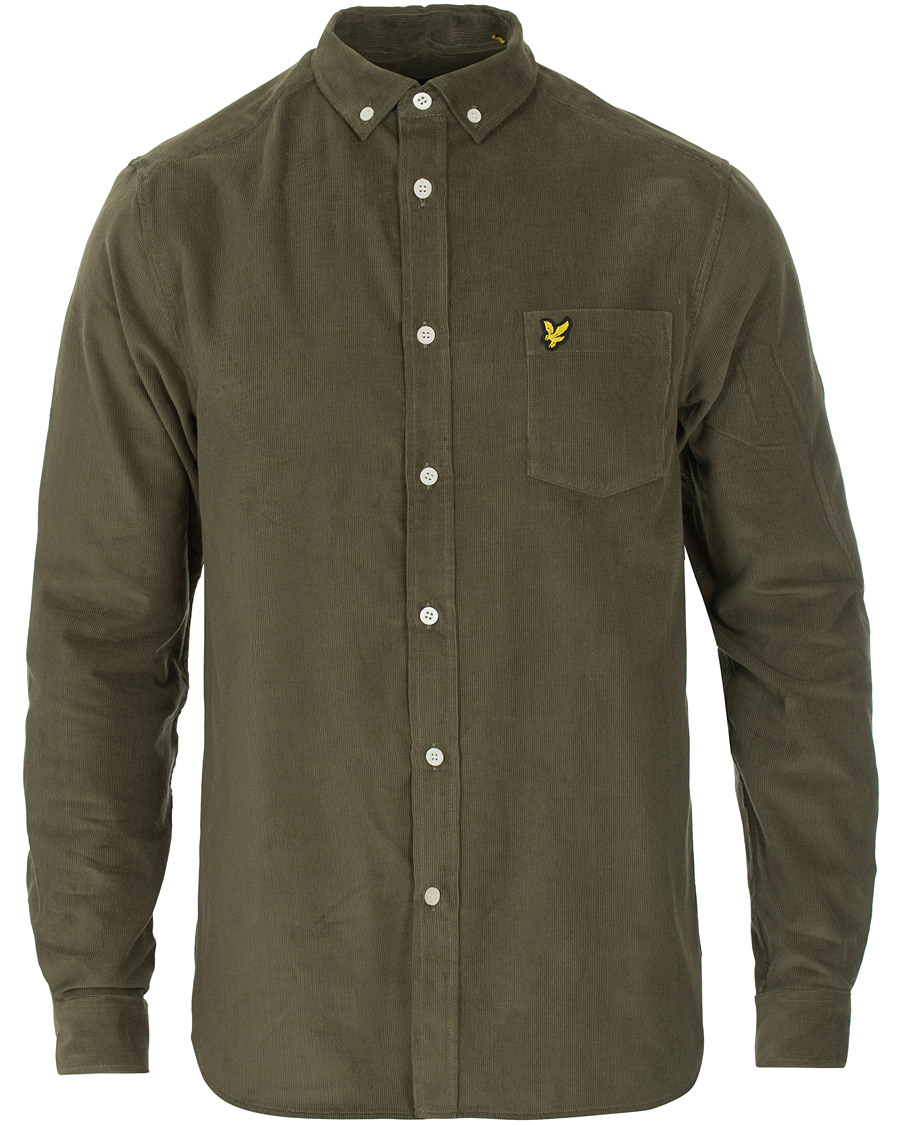 Heren | Overhemden | Lyle & Scott | Baby Corduroy Shirt Olive Green