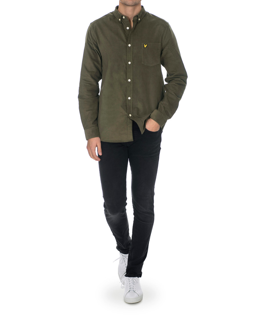 Heren | Overhemden | Lyle & Scott | Baby Corduroy Shirt Olive Green