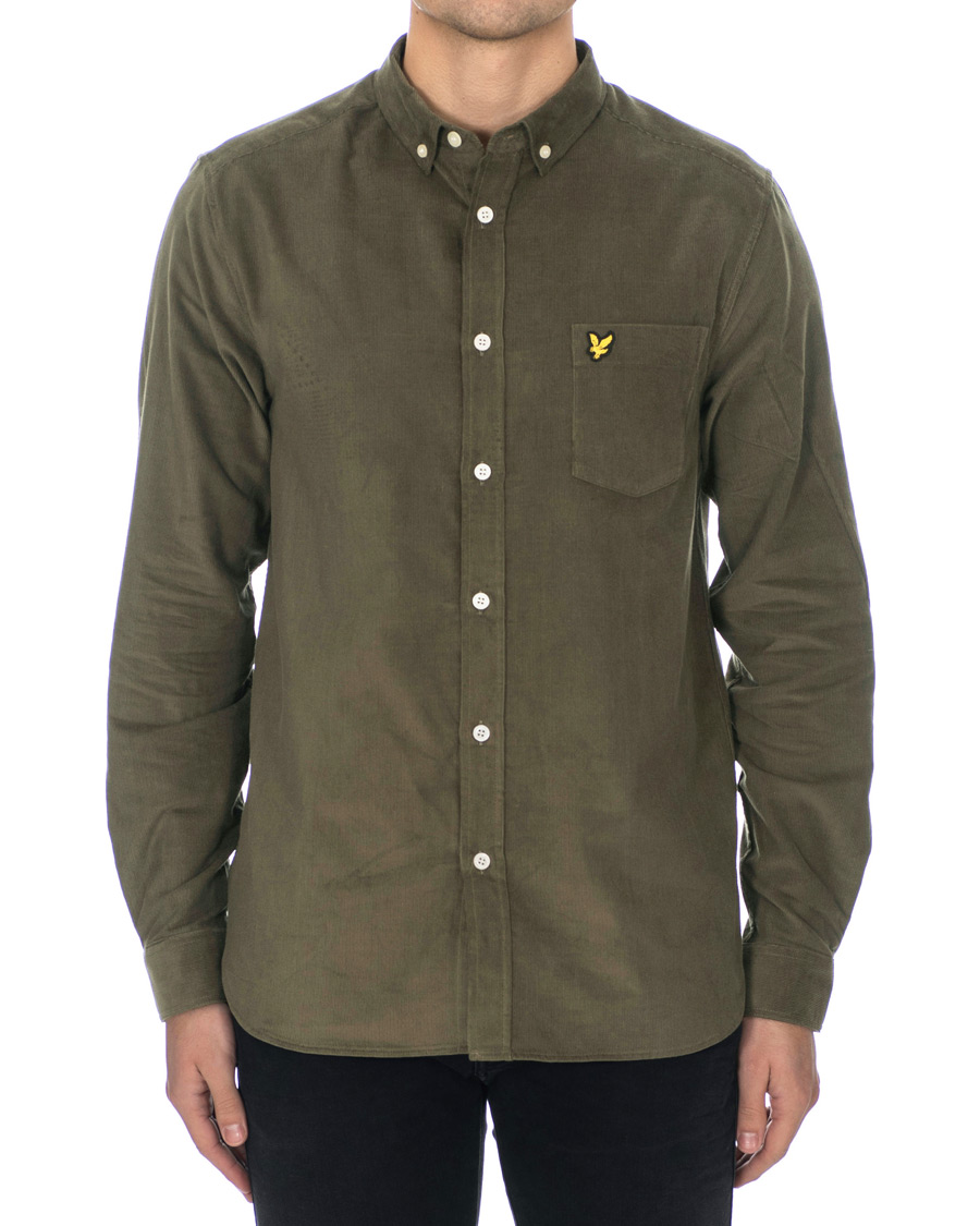 Heren | Overhemden | Lyle & Scott | Baby Corduroy Shirt Olive Green