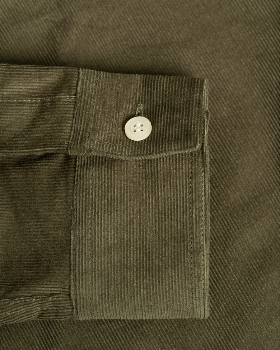 Heren | Overhemden | Lyle & Scott | Baby Corduroy Shirt Olive Green