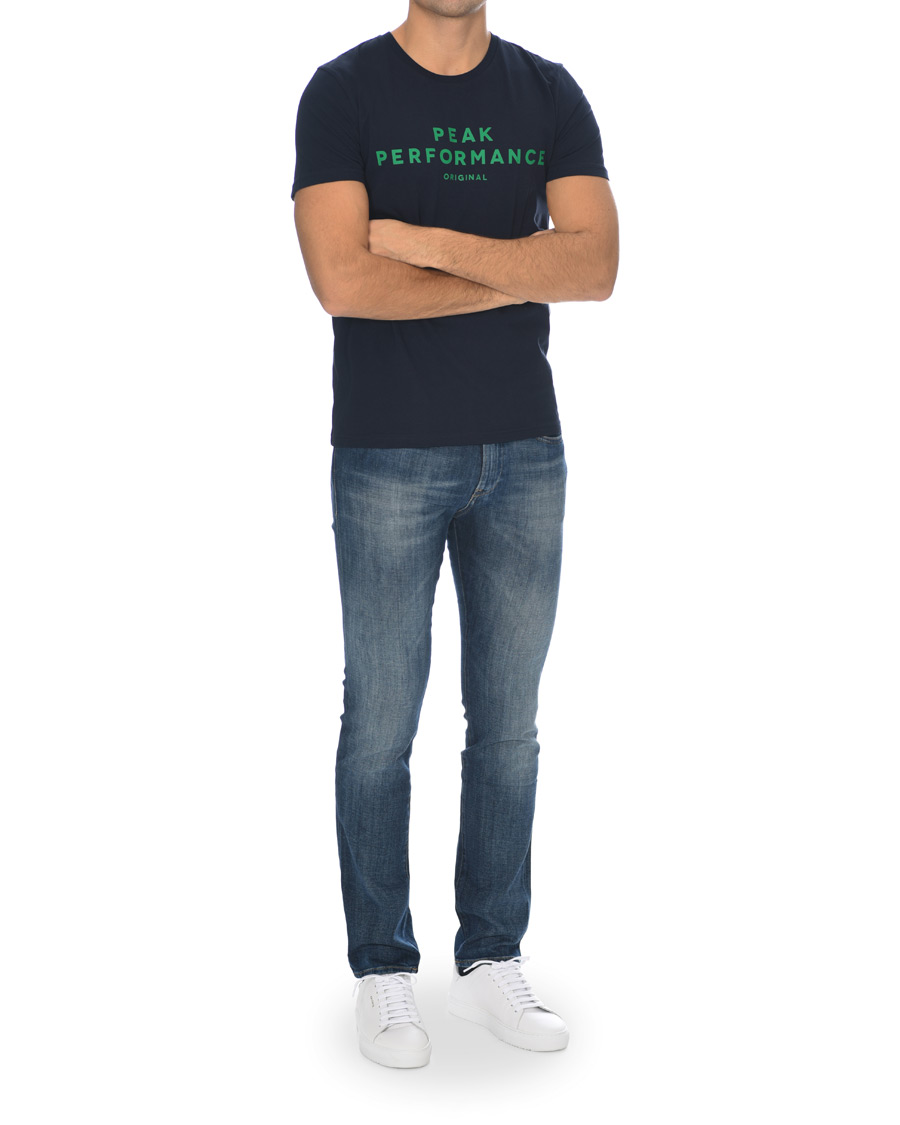 Heren | T-shirts | Peak Performance | Original Logo Crew Neck Tee Salute Blue
