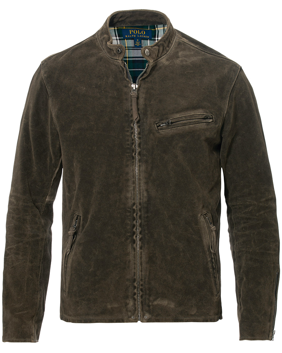 Heren | Jassen | Polo Ralph Lauren | Cafe Racer Suede Jacket Grey