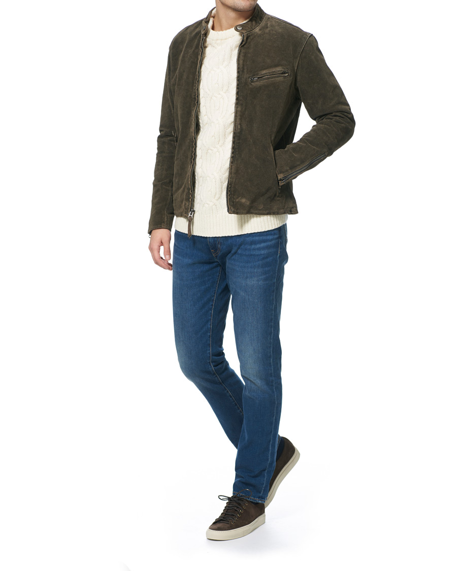 Heren | Jassen | Polo Ralph Lauren | Cafe Racer Suede Jacket Grey