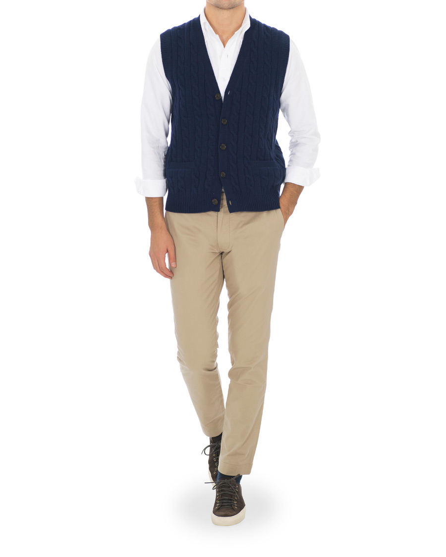 Heren | Truien | Polo Ralph Lauren | Cotton Cashmere Cable Slipover Newport Navy
