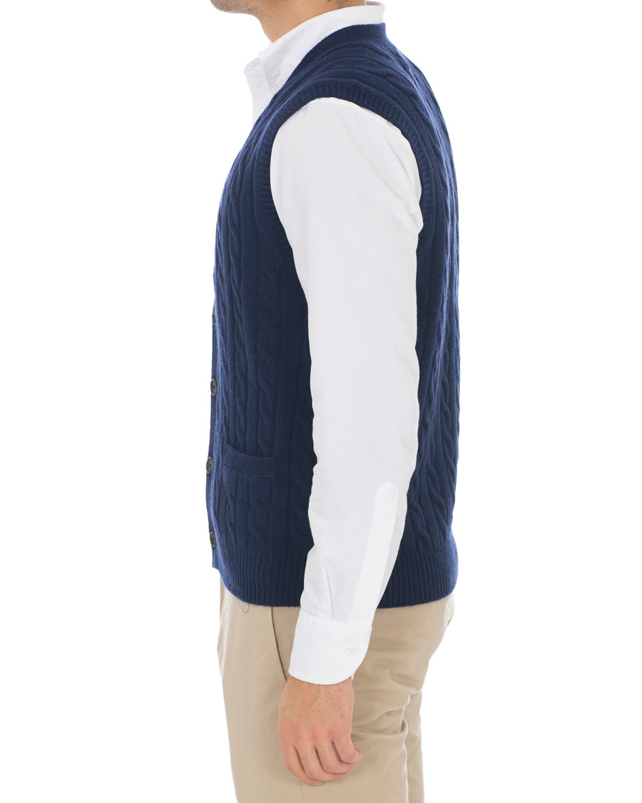 Heren | Truien | Polo Ralph Lauren | Cotton Cashmere Cable Slipover Newport Navy