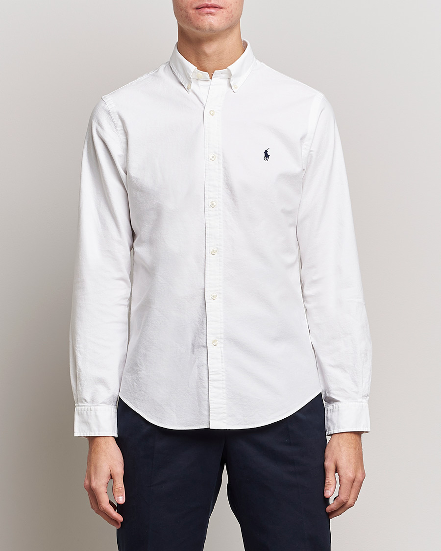 Heren | Oxford overhemden | Polo Ralph Lauren | Slim Fit Garment Dyed Oxford Shirt White