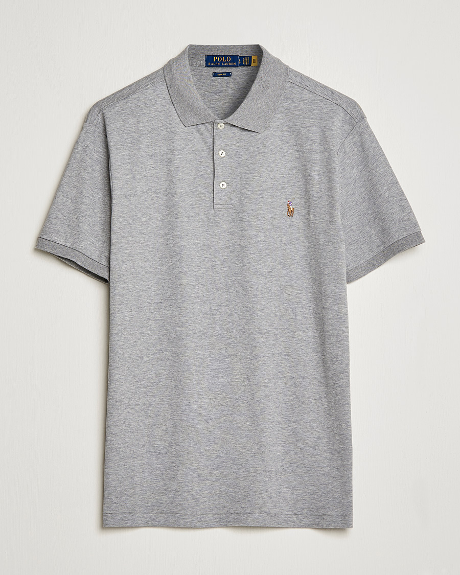 Heren | Polo's | Polo Ralph Lauren | Slim Fit Pima Cotton Polo Steel Heather