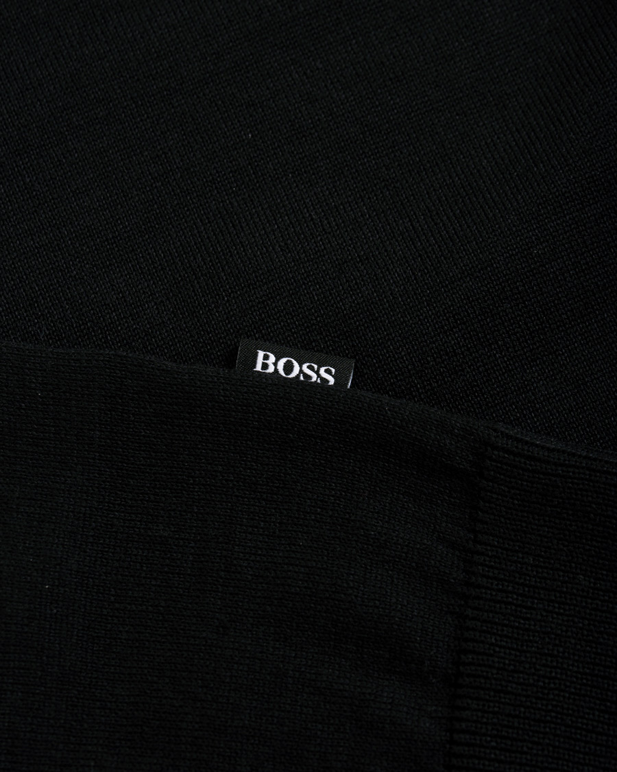 Heren | Truien | BOSS BLACK | BOSS Grayson Extra Fine Merino Knitted Poloshirt Black