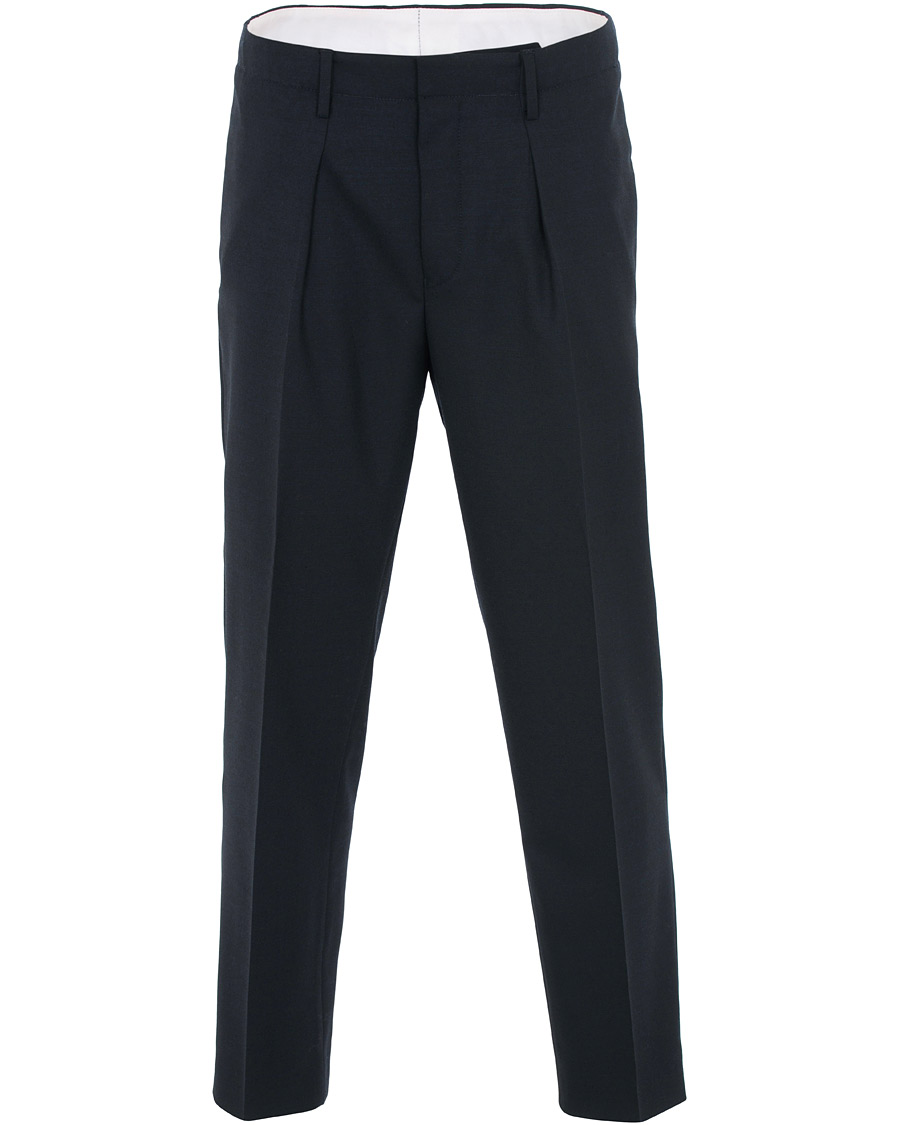 Heren | Broeken | Tiger of Sweden | Tarine Cropt Pleated Trousers Navy