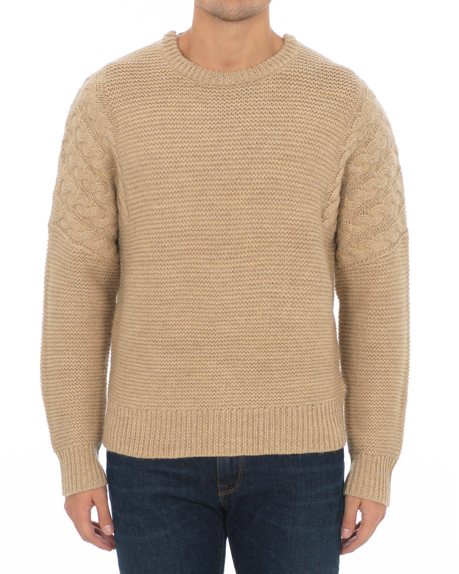 Heren | Truien | Tiger of Sweden | Pike Wool Structured Knitted Sweatshirt Beige