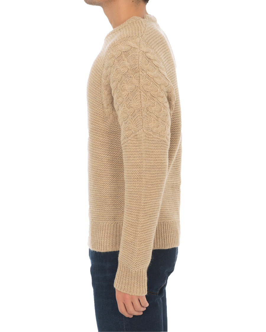 Heren | Truien | Tiger of Sweden | Pike Wool Structured Knitted Sweatshirt Beige