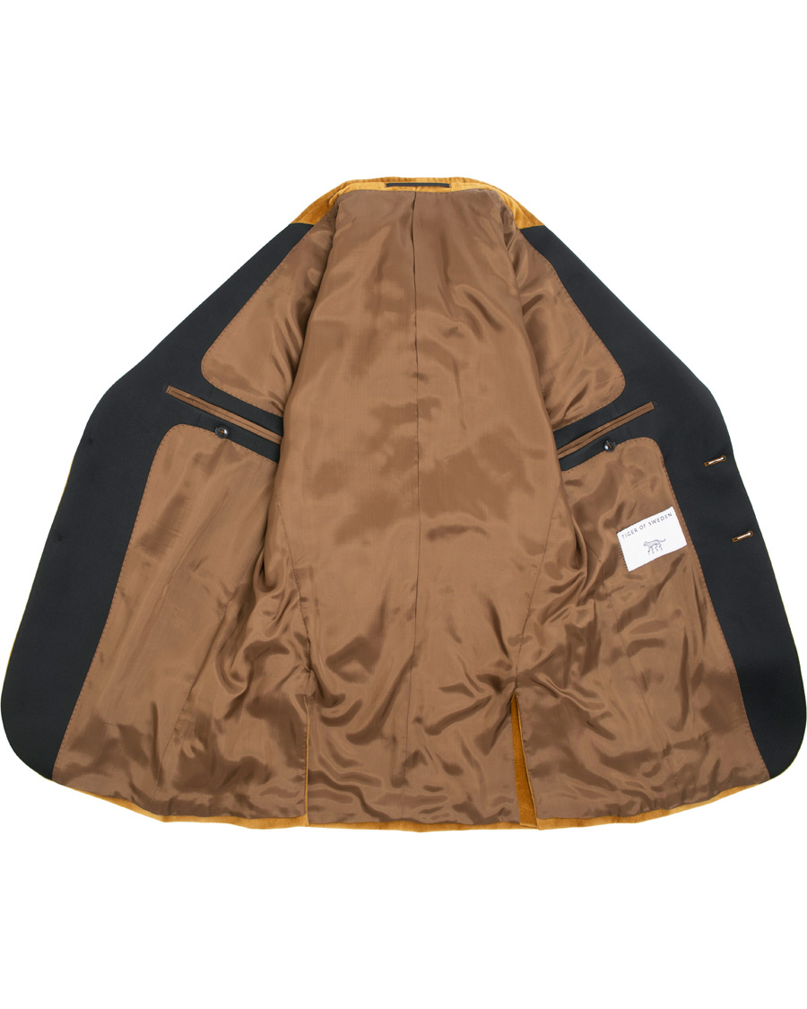 Heren | Blazers | Tiger of Sweden | 1903 Velvet Tuxedo Blazer Mustard