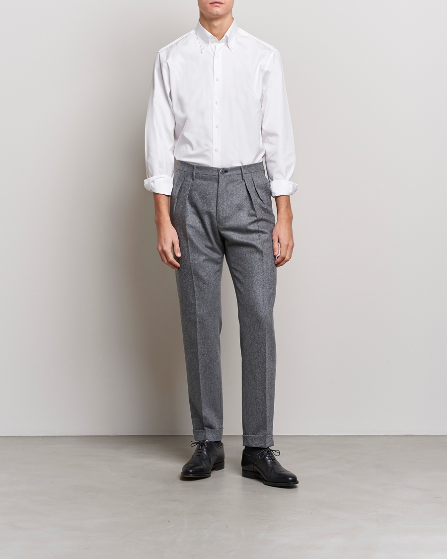 Heren | Zakelijke overhemden | Stenströms | Fitted Body Button Down Shirt White