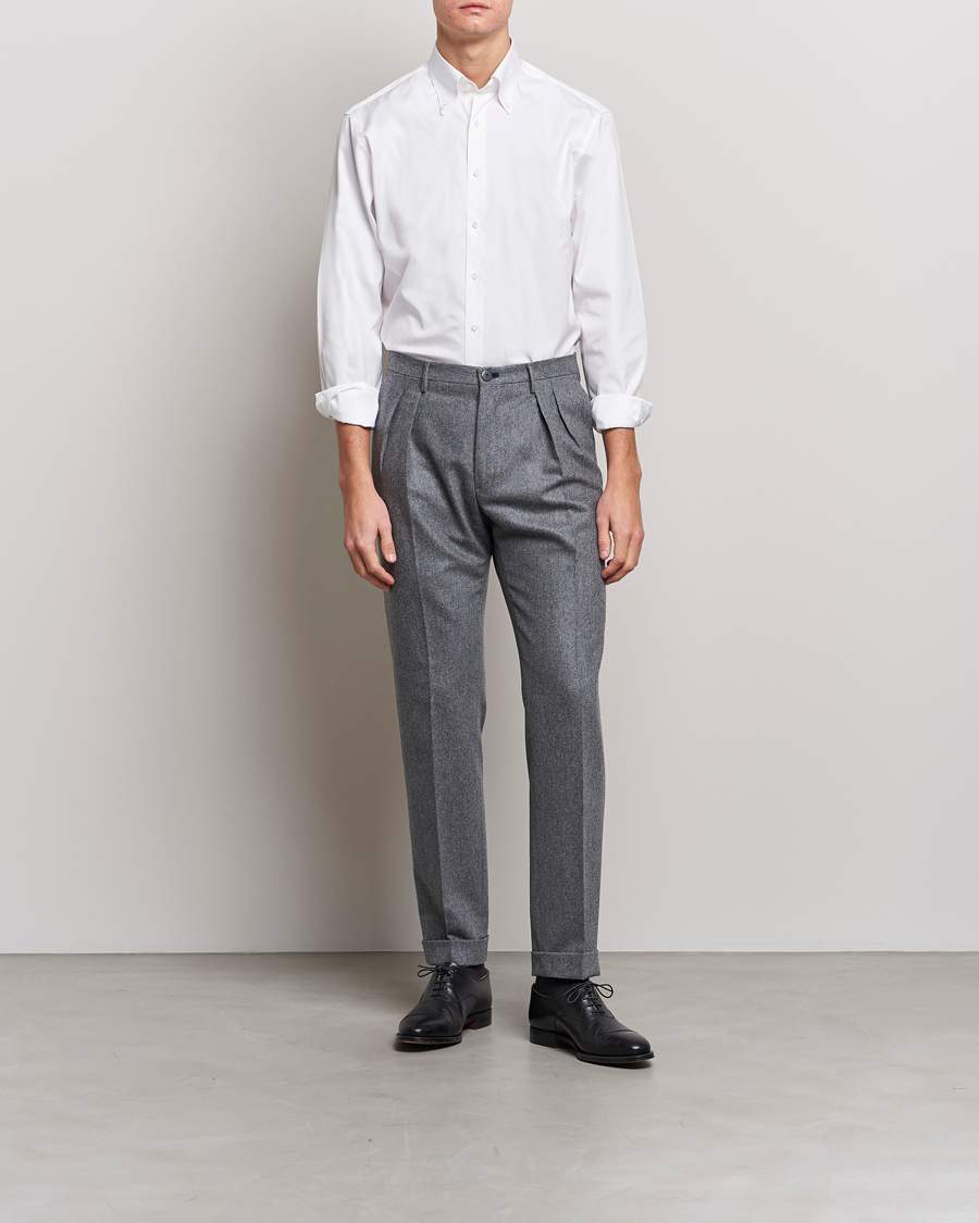 Men |  | Stenströms | Fitted Body Button Down Shirt White