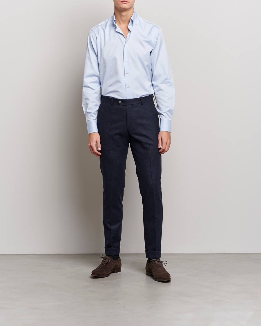 Heren | Business & Beyond | Stenströms | Fitted Body Button Down Shirt Light Blue