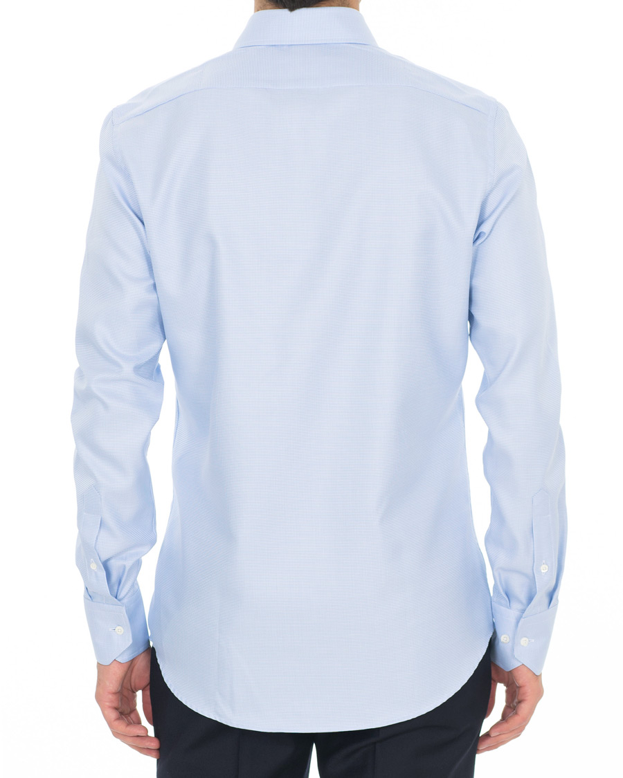 Heren | Overhemden | Stenströms | Slimline Houndstooth Shirt Blue