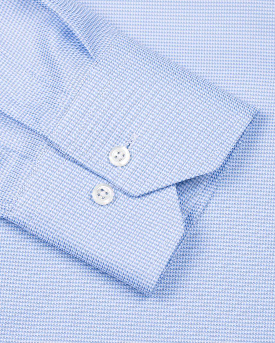 Heren | Overhemden | Stenströms | Slimline Houndstooth Shirt Blue