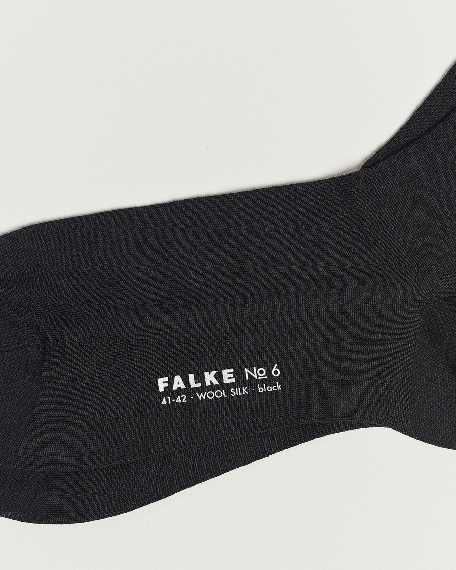 Men |  | Falke | No. 6 Finest Merino & Silk Socks Black