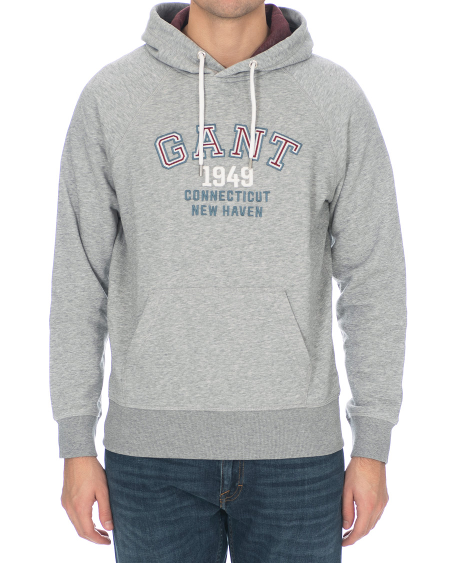 Heren | Truien | GANT | Graphic Sweat Hoodie Grey Melange