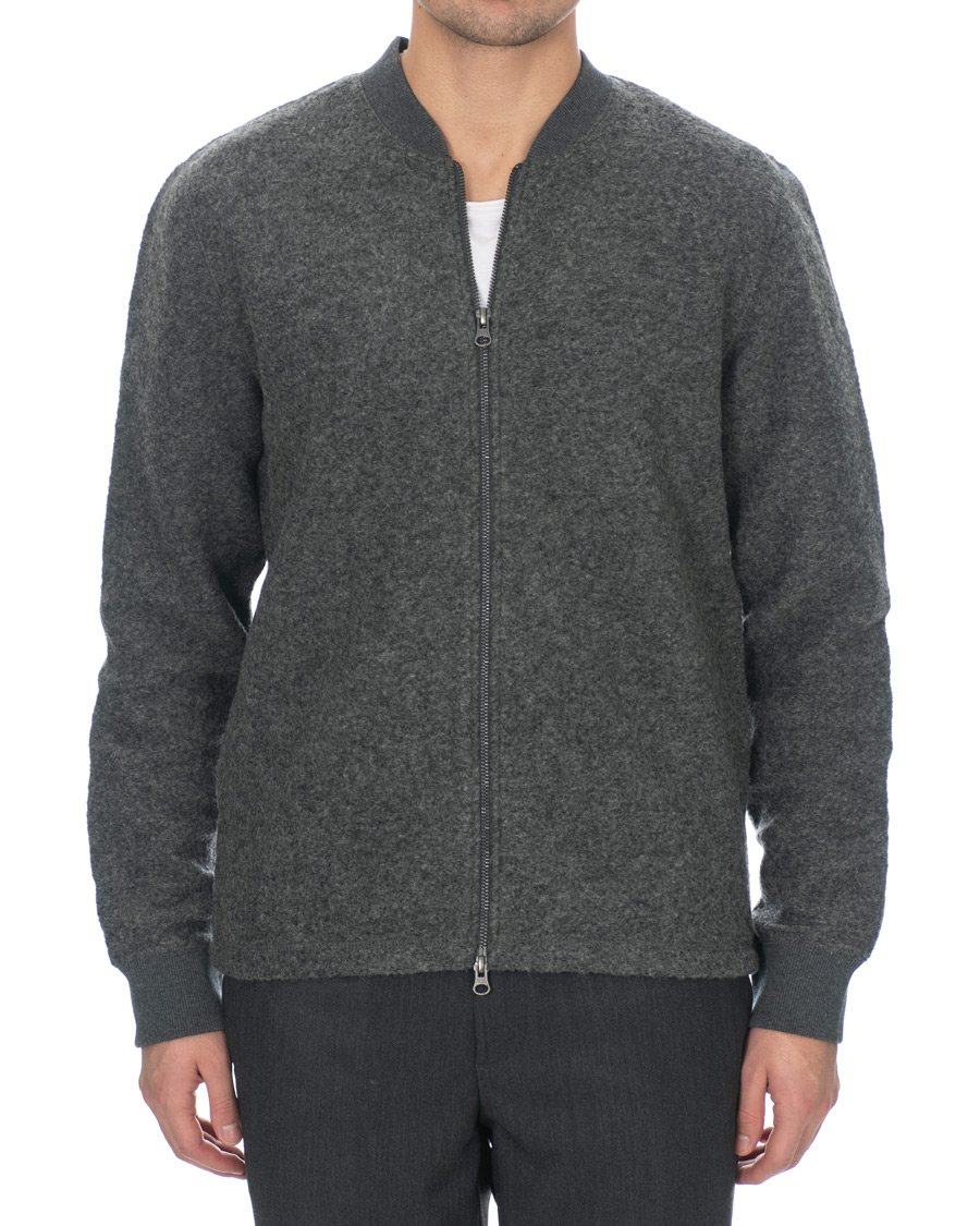Heren | Truien | Samsøe Samsøe | Samsøe & Samsøe Allaro Full Zip Wool Cardigan Dark Grey Melange