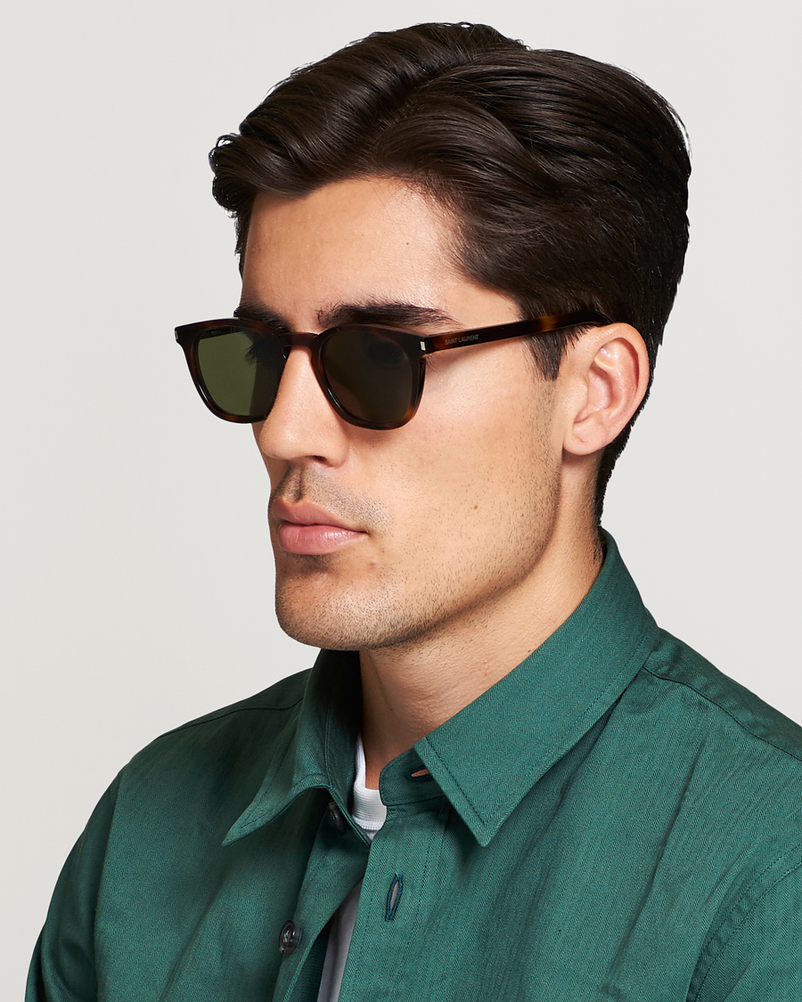 Heren | D-frame zonnebrillen | Saint Laurent | SL 28 Sunglasses Havana/Green