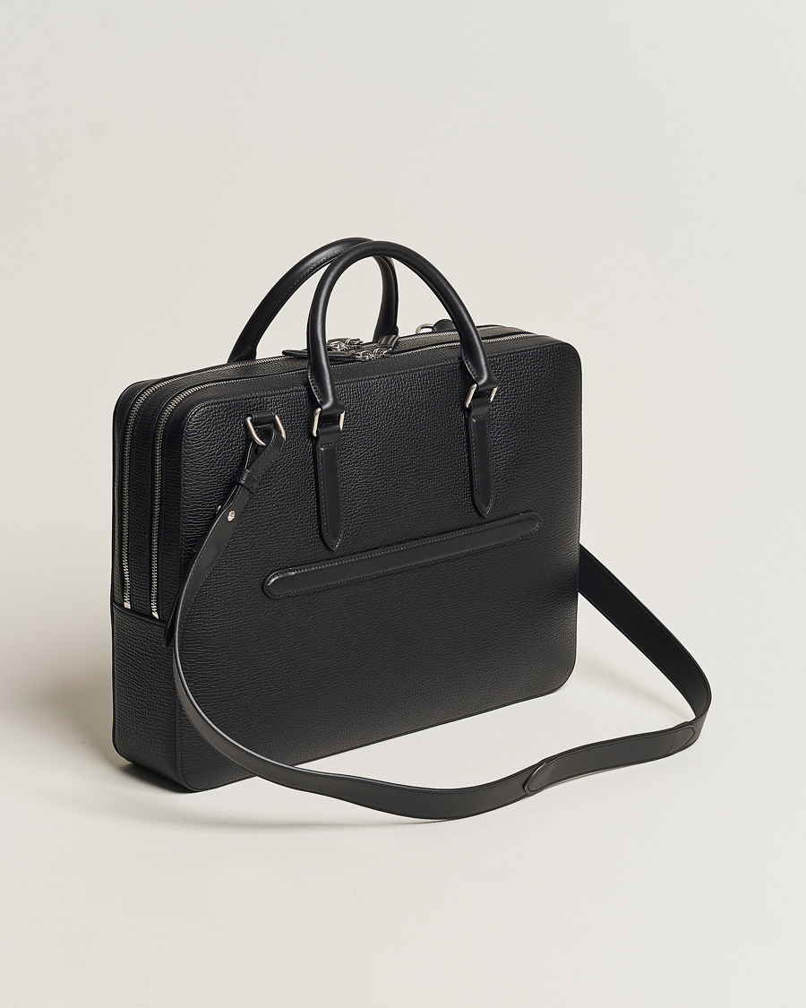 Heren | Tassen | Smythson | Ludlow Large Briefcase With Zip Front Black