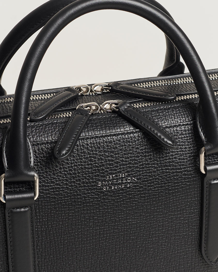 Heren | Tassen | Smythson | Ludlow Large Briefcase With Zip Front Black