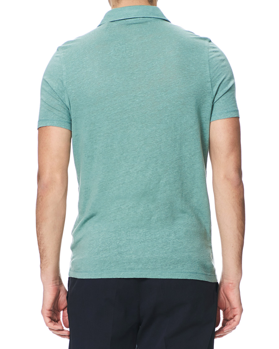 Heren | Polo's | Stenströms | Linen Polo Shirt Mint