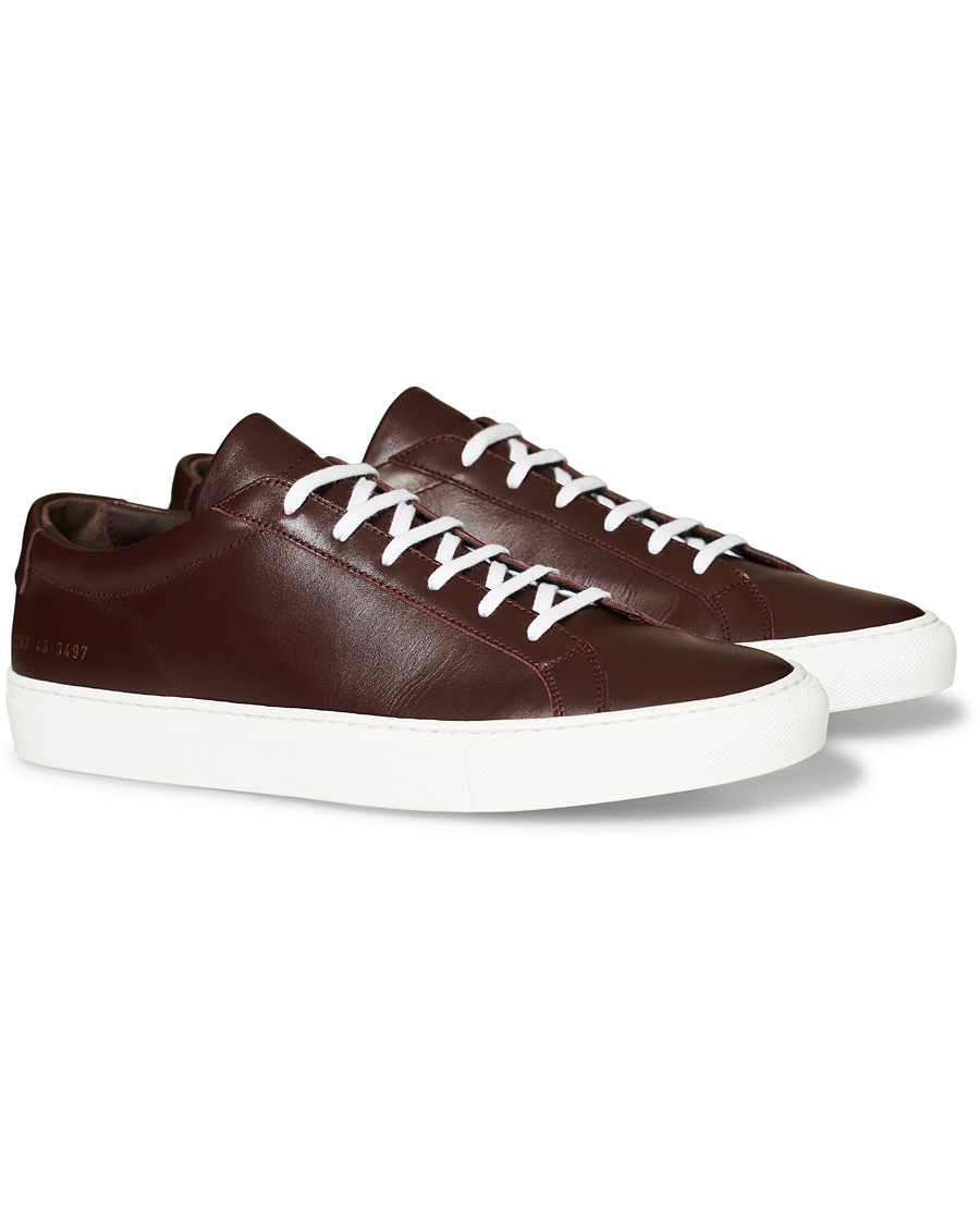 Heren | Common Projects Original Achilles Sneakers Bordeaux Calf | Common Projects | Original Achilles Sneakers Bordeaux Calf