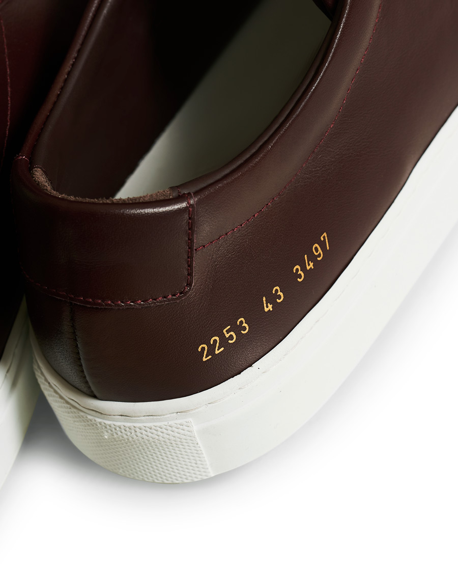 Heren | Common Projects Original Achilles Sneakers Bordeaux Calf | Common Projects | Original Achilles Sneakers Bordeaux Calf