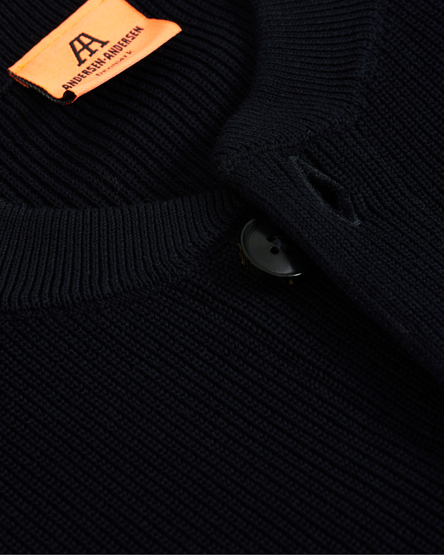 Heren | Truien | Andersen-Andersen | Organic Cotton Skipper Jacket Navy Blue