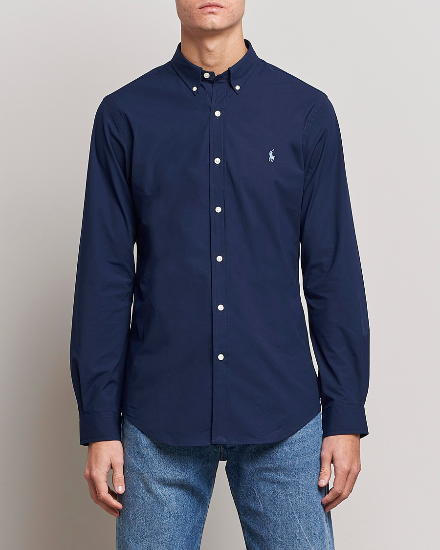 Heren | Casual overhemden | Polo Ralph Lauren | Slim Fit Shirt Poplin Newport Navy