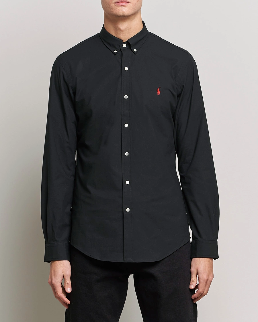 Heren | Casual overhemden | Polo Ralph Lauren | Slim Fit Shirt Poplin Polo Black