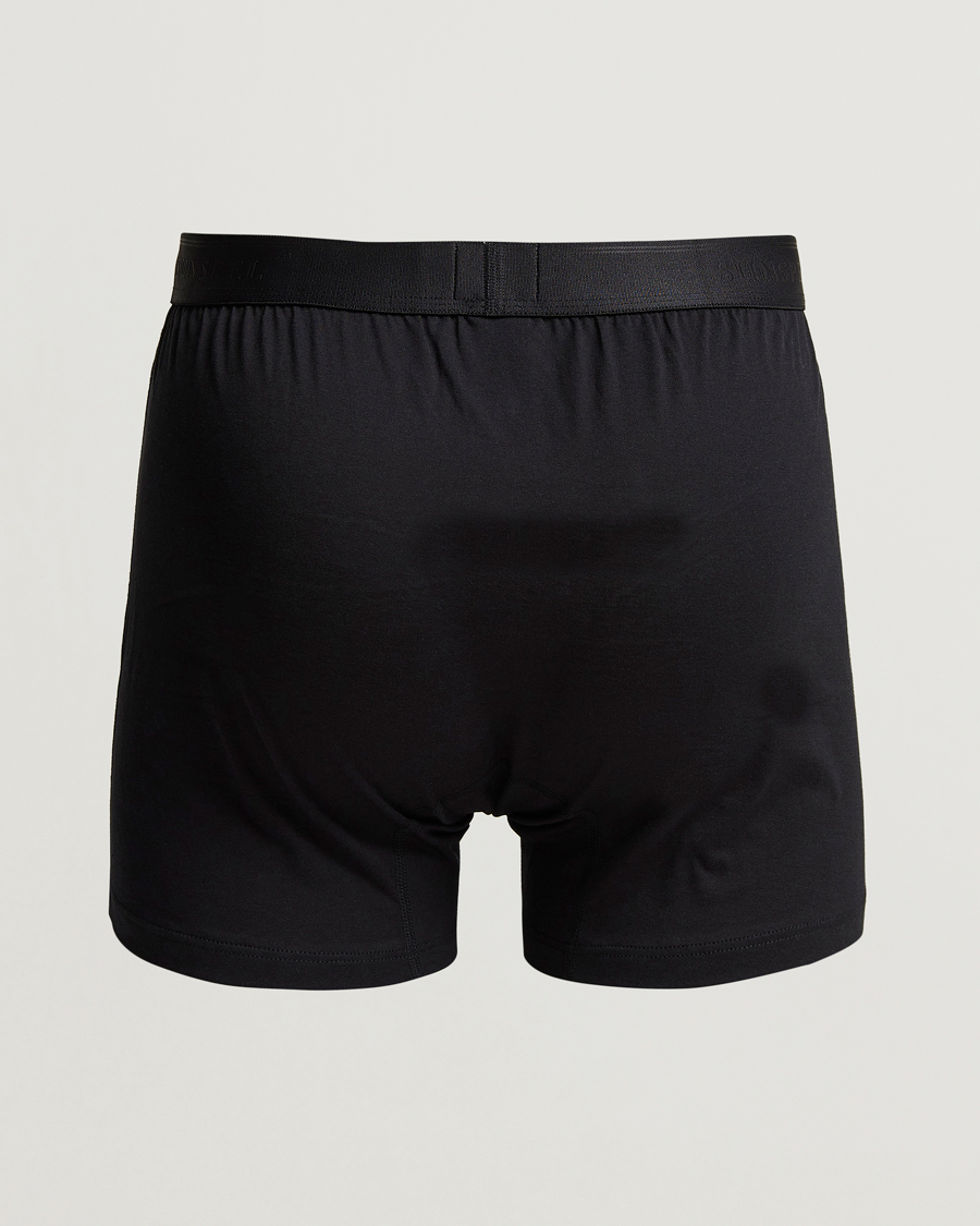Men | Underwear | Sunspel | Superfine Two Button Cotton Black