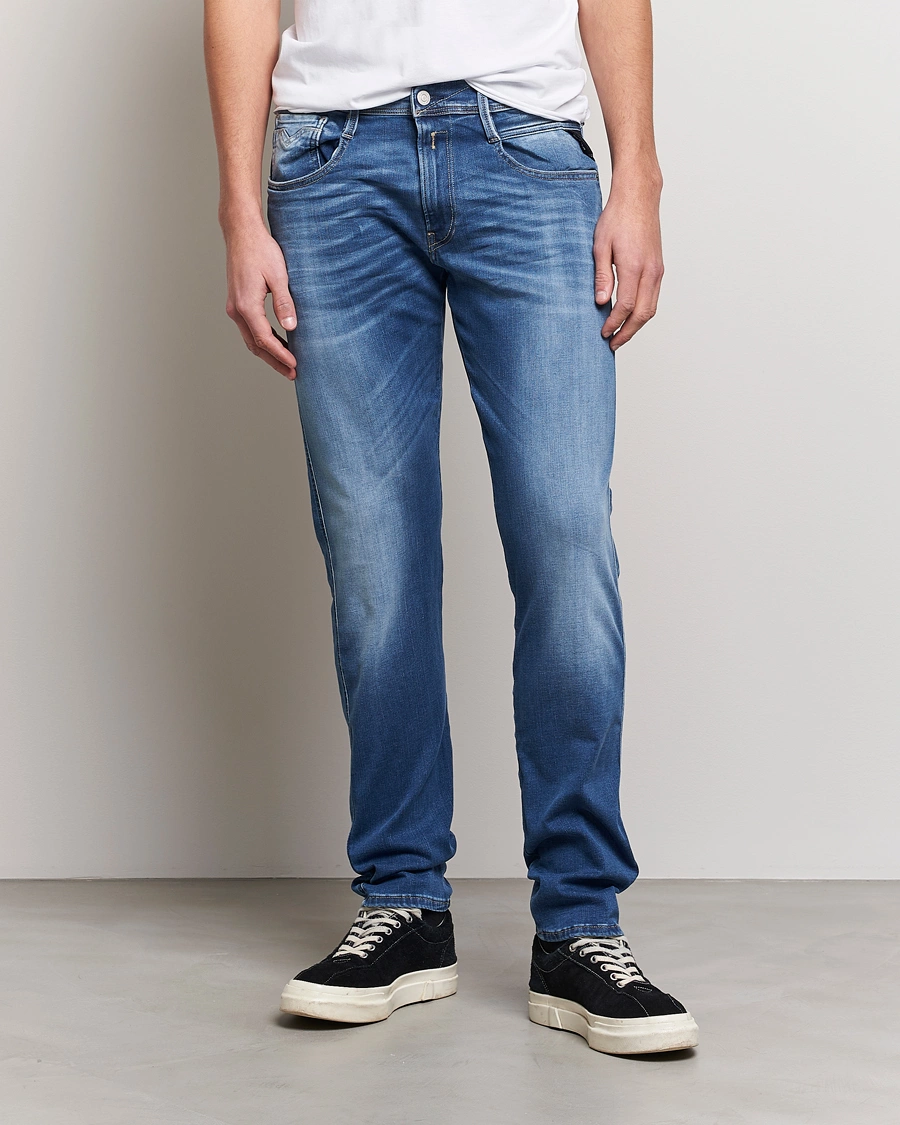 Heren | Slim fit | Replay | Anbass Hyperflex Bio Jeans  Medium Blue