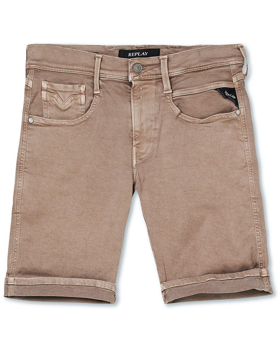 Heren | Korte broek | Replay | Anbass Hyperflex Jeans Shorts Sand