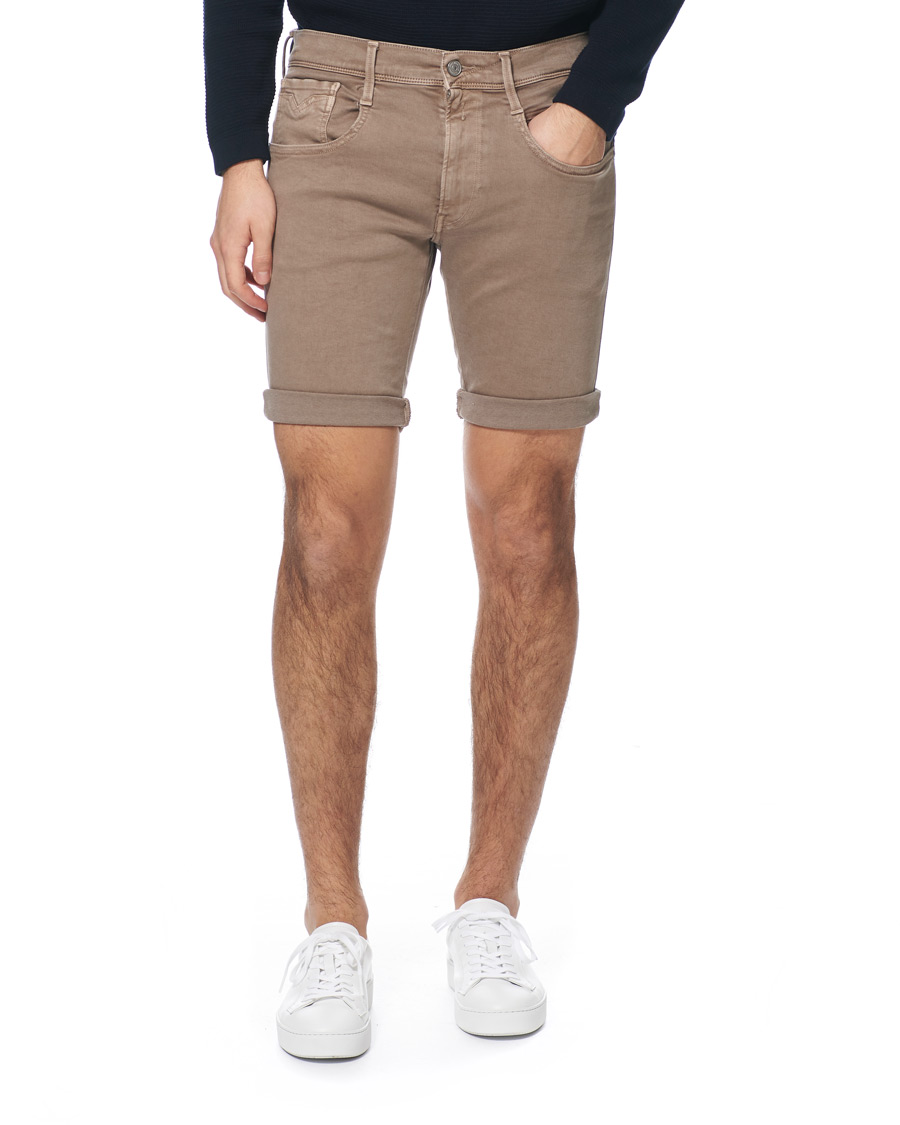 Heren | Korte broek | Replay | Anbass Hyperflex Jeans Shorts Sand