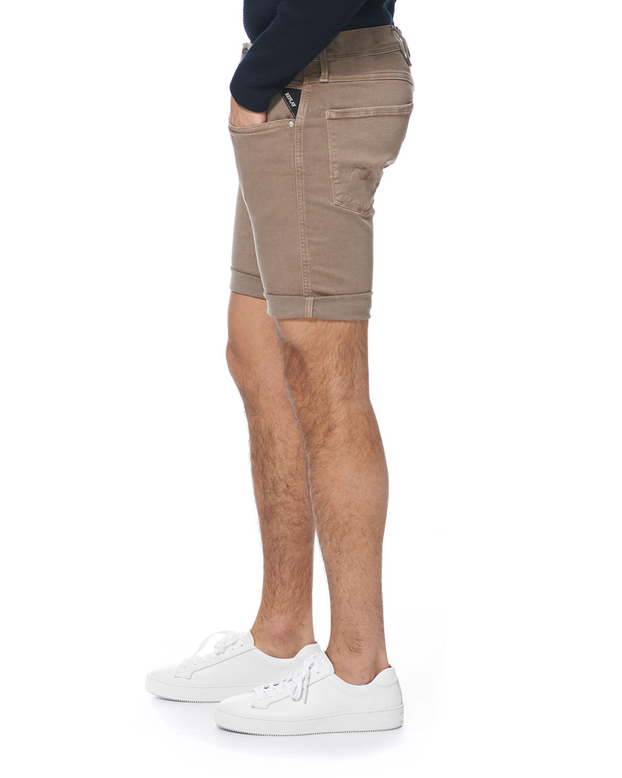 Heren | Korte broek | Replay | Anbass Hyperflex Jeans Shorts Sand
