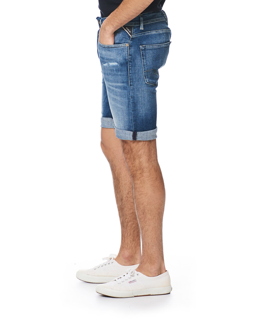 Heren | Korte broek | Replay | RBJ901 Strech Shredded Jeans Shorts Ten Year Wash