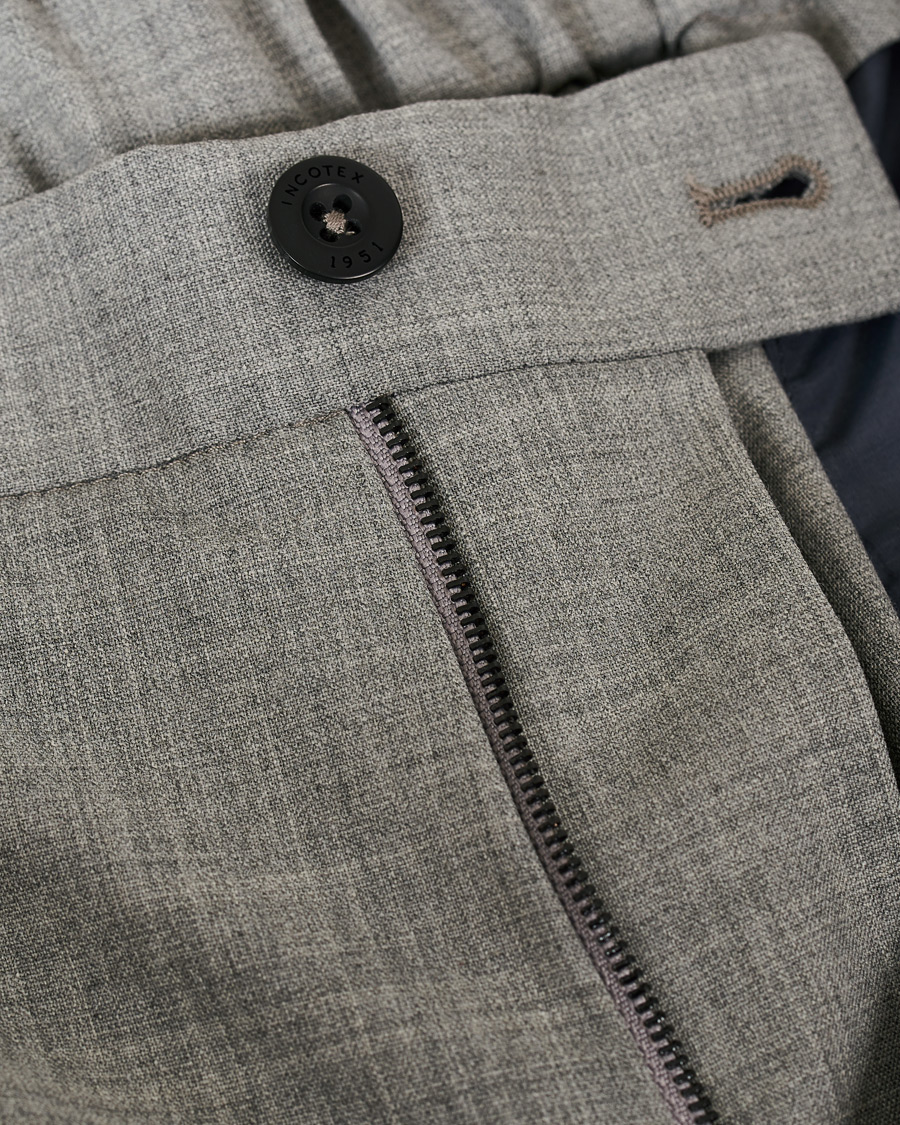 Heren | Broeken | Incotex | Urban Traveller Techno Wool Trousers Light Grey